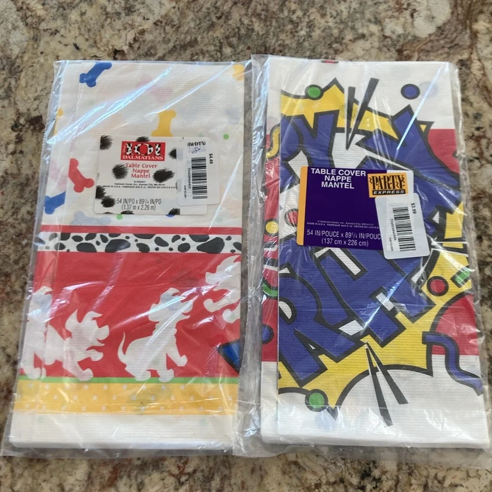 Vtg Disney Hallmark 101 Dalmatians Party Disposable Table Cover New Dead stock
